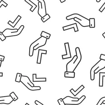 People hand with check mark icon in flat style. Accept vector illustration on イラスト素材