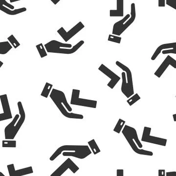 People hand with check mark icon in flat style. Accept vector illustration on イラスト素材