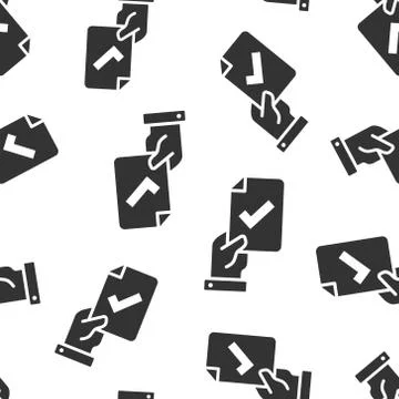People hand with check mark icon in flat style. Accept vector illustration on イラスト素材