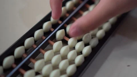 People hand playing abacus Stock Footage 211791213
