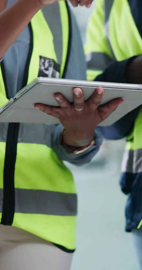 People, hands and architect with tablet for construction design, strategy or Stock Footage 341378940