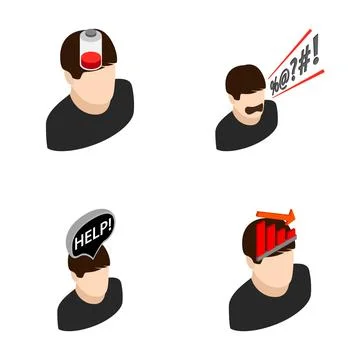 People having emotional problems and poor mental health Stock Illustration