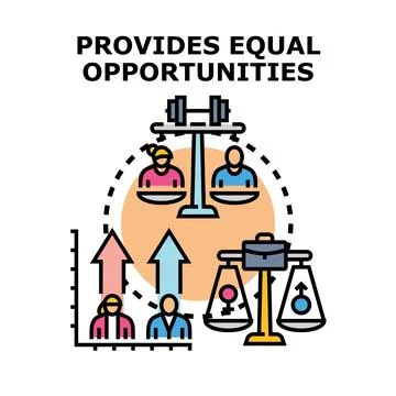 People having equal opportunities for professional development and growth Stock Illustration