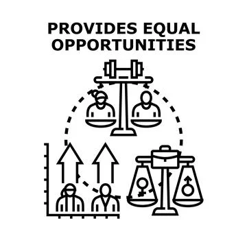 People having equal opportunities for professional development and growth Stock Illustration