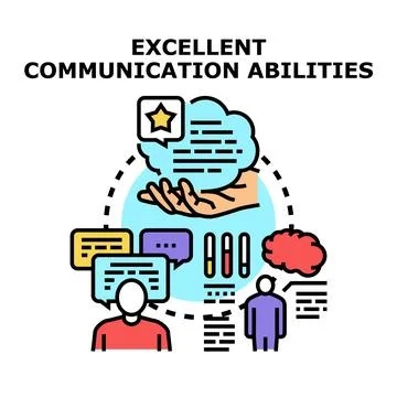 People having excellent communication abilities skill set Stock Illustration