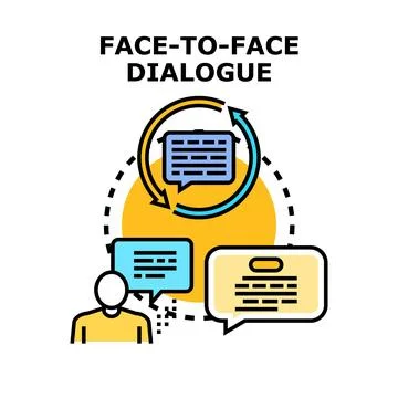 People having face to face dialogue exchanging ideas communicating Stock Illustration
