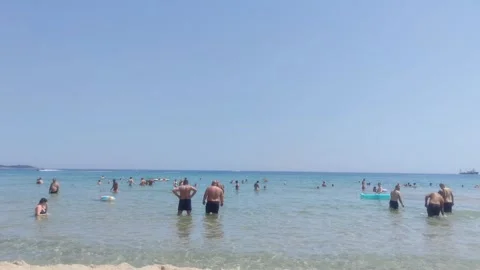 People having fun at the beach Stock Footage 249621711