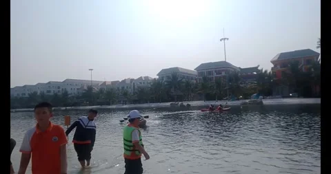 People having fun by the beach Stock Footage 304018763