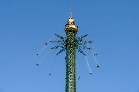 People Having Fun In Carousel Ride At Amusement Park Stock Photos