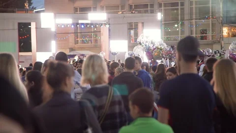 People Having Fun at City Event Stock Footage 112769441