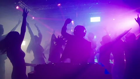 People having fun, dancing with DJ Stock Footage 170200662