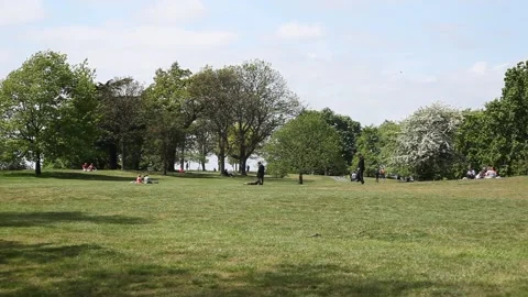 People having fun in Hyde Park Stock Footage 166366545