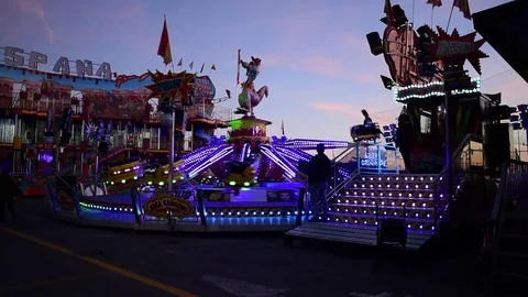 People having fun in a lunapark Stock Footage 74527296