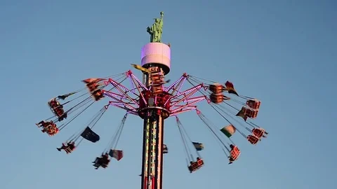 People having fun in a lunapark Stock Footage 74546537
