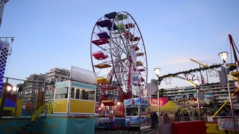 People having fun in a lunapark Stock Footage 74549258