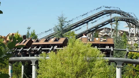 People having fun at roller coaster Video stock 64930623
