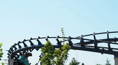 People having fun at roller coaster Video stock 64930932