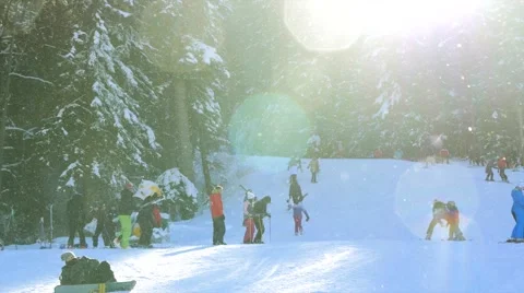 People having fun on a slope Video stock 46126576