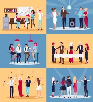 People Having Fun Together on Vector Illustration Stock Illustration