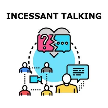 People having incessant talking and communication problems Ilustração Stock