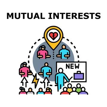 People having mutual interests connecting and sharing ideas Stock Illustration