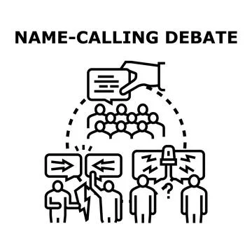 People having name calling debate communication conflict Stock Illustration