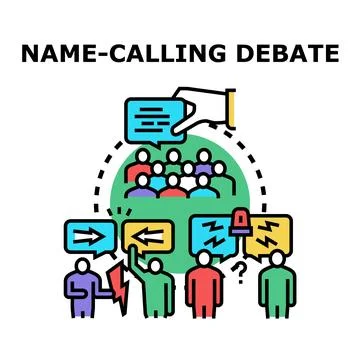 People having name calling debate communication conflict Stock Illustration