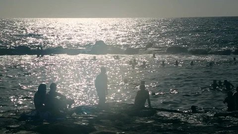 People having rest on beach Stock Footage 92751762