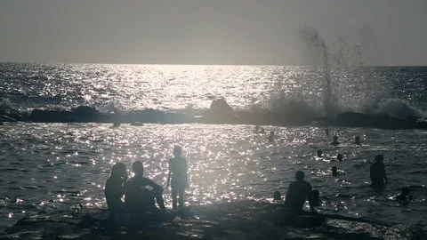 People having rest on beach Stock Footage 92751991