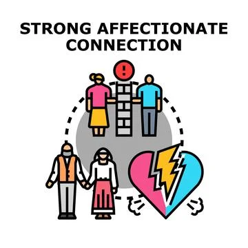 People having strong affectionate connection and relationship problems 스톡 일러스트