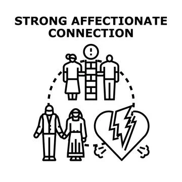 People having strong affectionate connection and relationship problems Stock Illustration