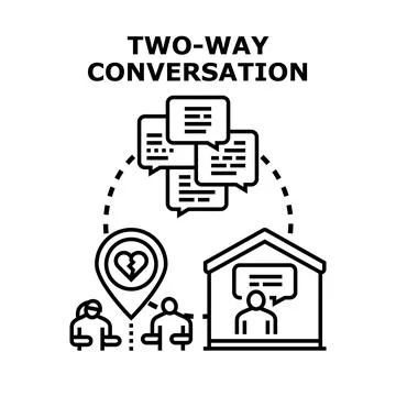 People having two way conversation, discussing relationship problems Stock Illustration