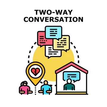 People having two way conversation, discussing relationship problems 库存插图