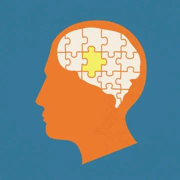 People head with puzzles elements , eps10 vector format Illustrazione stock