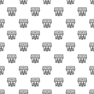 People holding banner seamless pattern background Illustrazione stock