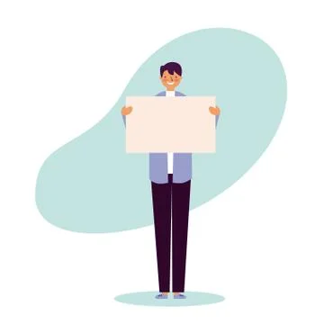 People holding banners イラスト素材