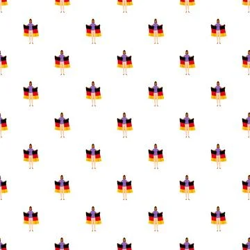 People holding deutschland flags creating seamless pattern Stock Illustration