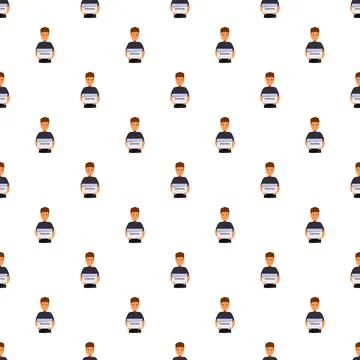 People holding donation boxes seamless pattern background Stock Illustration