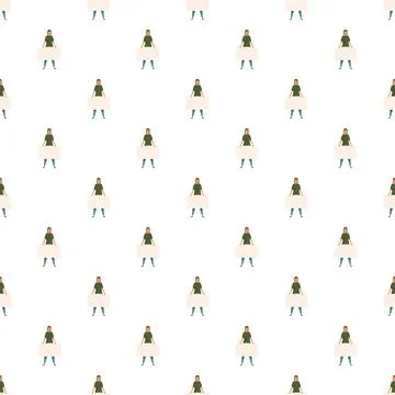 People holding empty placards forming protest pattern Illustrazione stock