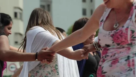 People Holding Hands and Dancing Video stock 136770514