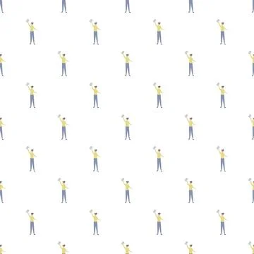 People holding newspapers seamless pattern background 스톡 일러스트