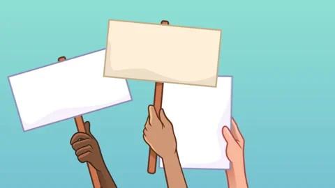 People Holding Placards 스톡 동영상 305411560