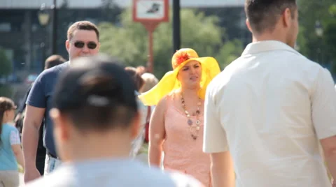 People on holiday in the park Stock Footage 6806821