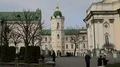 People in Holy Dormition Pochayiv Lavra, Ukraine HD Footage