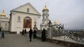 People in Holy Dormition Pochayiv Lavra, Ukraine HD Footage