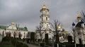 People in Holy Dormition Pochayiv Lavra, Ukraine HD Footage