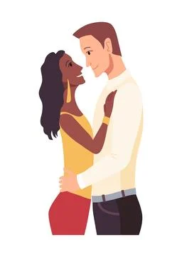 People hugging together with isolated compositions of doodle people embracing Stock Illustration