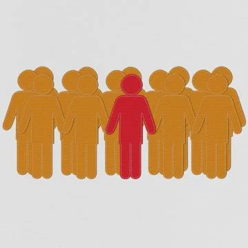 People human resource with stitch style Stock Illustration