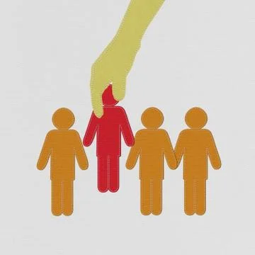 People human resource with stitch style Stock Illustration