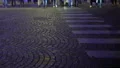 People in hurry crossing cobble road pedestrian, busy city hour, traffic rules HD Footage